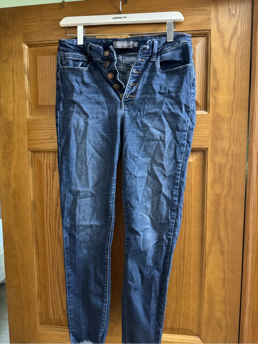 Just USA Skinny High-Rise Dark Blue Button-Fly Jeans